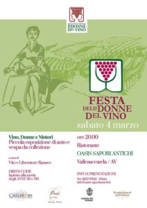 Locandina dell'evento Vino, donne e motori in Irpinia