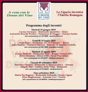A cena con Le Donne del Vino: la Liguria incontra l'Emilia Romagna @ Ristorante Quintilio | Edgewater | New Jersey | Stati Uniti